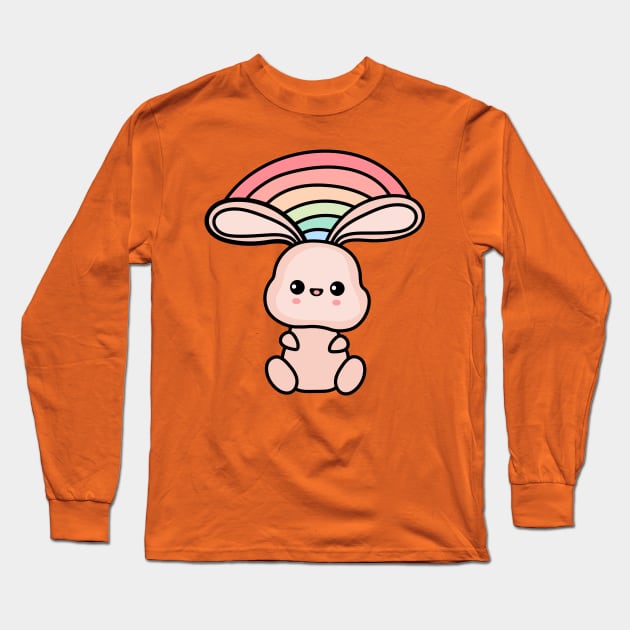 Kawaii rainbow bunny Long Sleeve T-Shirt by Furpo Design